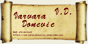 Varvara Donević vizit kartica